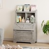 GustoWave 47.8''H Wooden Kids Bookcase and Toy Storage Organizer with Flip-Top Lid,Boys/Girls Toy Storage Organizer for Playroom,Rustic Gre - 2 of 4