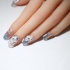LOVELAY CREATIONS Blue-Silver 3D Rhinestone Press-On Nails, Short Oval - 2 of 2
