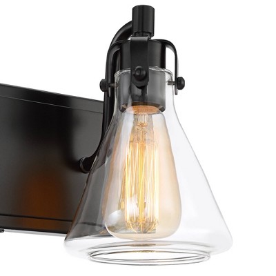 Erlenmeyer Flask Inspired Bronze Vanity Light with Clear Beaker Glass Shades