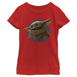 Girl's Star Wars The Mandalorian The Child Circle Halo T-Shirt - 1 of 4