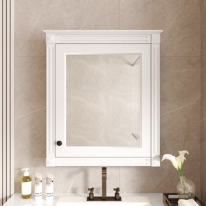 NicBex Wall Mounted Bathroom Storage Cabinet,24'' x27'' Medicine Cabinet with Mirror and Adjustable Shelf for Bathroom - 1 of 4