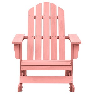 vidaXL Pink Patio Adirondack Rocking Chair - Solid Fir Wood - Ergonomically Designed for Comfort - for Outdoor Garden, Patio & Deck Furniture - 1 of 4