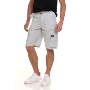 Canada Weather Gear Men’s Belted Cargo Shorts – Lightweight Cotton Stretch Fabric, Classic Fit with Multiple Pockets - 1 of 4