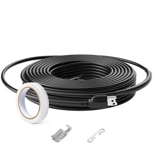 VEVOR Self-Regulating Pipe Heating Cable, 30FT 5W/FT Heat Tape for Pipes, Roof Snow Melting De-icing, Gutter and Pipe Freeze Protection,Black - 1 of 4