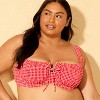 Women's Gingham Seersucker Center Tie Underwire Bikini Top - Wild Fable™ - 3 of 3