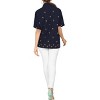 LA LEELA Women's Casual Solid Blouse Shirt TShirts Short Sleeve Button Down Dress Tops Tee Shirts Hawaiian Blouses for Women - 3 of 3