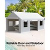Outdoor Portable Storage Shed with Roll-Up Door, 10x20FT Heavy-Duty Shelter, Waterproof PE Tarp, for Motorcycle & Tools - 3 of 4