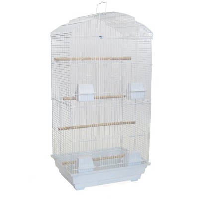 YML A6804 3/8 inches Bar Spacing Tall Shall Top Small Bird Cage White 18 inches x 14 inches