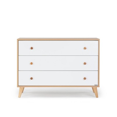 Image of dadada baby Austin 3 Drawer Dresser - White/Red Oak