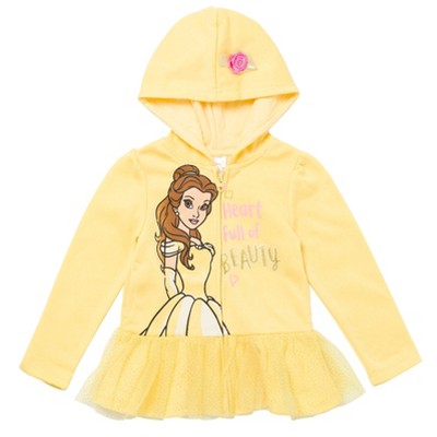 Disney Princess Belle Big Girls Zip Up Peplum Hoodie 10-12