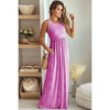 Amaryllis Women's Sleeveless Maxi Dress Scoop Neck Flowy Silhouette Allover Print Lightweight Casual Dress with Pockets - 4 of 4
