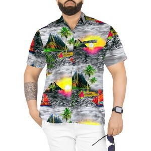 LA LEELA Men's Hawaiian Shirts Short Sleeve Button Down Shirt Mens Casual Shirts Holiday Tropical Summer Party Shirts for Men Funny - 1 of 4