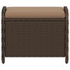 vidaXL Patio Stool with Cushion Brown 22.8"x18.1"x18.1" Poly Rattan - 4 of 4