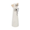 Sagebrook Home Cat with Glasses Sculpture - Contemporary Ceramic White Cat Statue with Black and Beige Accents for Home - 2 of 4