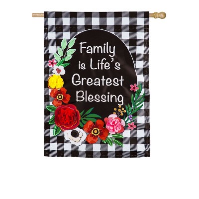 Evergreen Family is Life's Greatest Blessing House Applique Flag