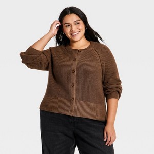 Women's Iconic Cotton Cardigan - Universal Thread™ Brown 4X : Target