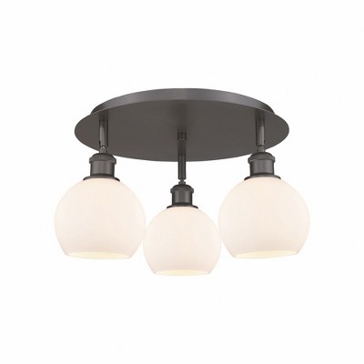 Athens - 3 Light Flush Mount In Industrial Style-8.63 Inches Tall and 17.75 Inches Wide