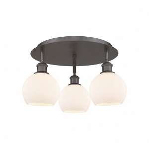 Athens - 3 Light Flush Mount In Industrial Style-8.63 Inches Tall and 17.75 Inches Wide - 1 of 1
