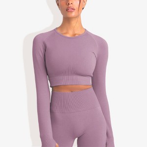 Anna-Kaci Active Women's Long Sleeved Seamless Fitness Yoga Top - 1 of 4