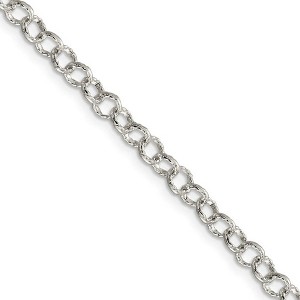 Black Bow Jewelry 4.5mm, Sterling Silver Fancy Solid Rolo Chain Necklace - 1 of 4