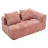 NicBex Modern Chenille Loveseat Sofa with Left Arm & Removable Pillows, Minimalist 2-Seater Sofa for Living Room & Bedroom, Beige - 2 of 4