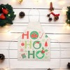 Unique Bargains Christmas Aprons Christmas Celebration in English Santa Claus Bell Linen Red Green Beige White 21.65"x26.77" 1 Pcs - 2 of 4