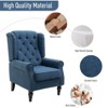 Fabric Tufted Club Accent Chair with Wooden Legs - 4 of 4