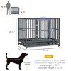 Akoasm 43 Inch Heavy Duty Dog Kennel & Crate With Lockable Wheel, Doors And Removable Tray-Grey - 2 of 4