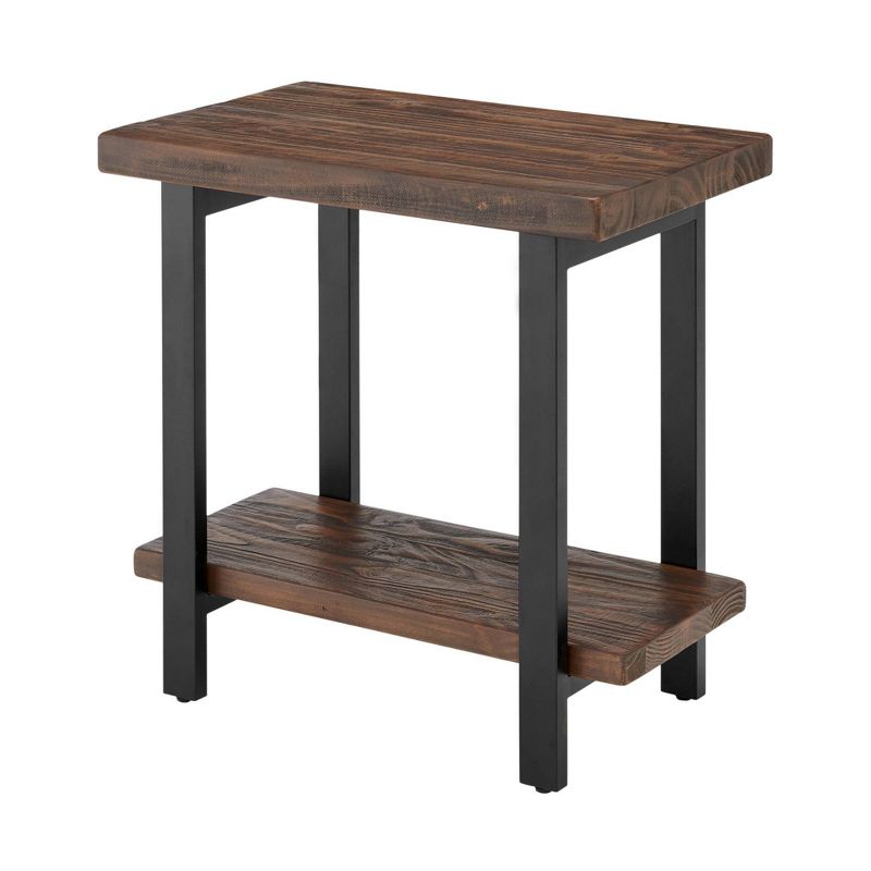 Pomona Solid Wood and Metal End Table with Shelf - Alaterre Furniture, 1 of 12