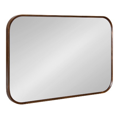 Nordlund Modern Walnut Brown Wood Framed Wall Mirror, 23x35
