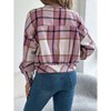 Coolmee Women's Fashion Cropped Shacket Button Down Shacket Jackets Casual Plaid Long Sleeve Crop Jackets Tops - 3 of 4
