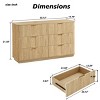 55" Wide 6 Drawer Dresser, Modern Wave Design Wood Storage Organizer, Bedroom Living Room TV Stand Cabinet for Hallway-3irtyhousy - 4 of 4