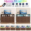 6 Drawer Dresser for Bedroom, 55" Wide Wooden Dresser with LED Light, Large Storage Chest of Drawers for Closet, Living Room, or Entryway - 4 of 4