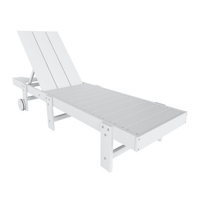 WestinTrends Ashore Modern Poly Reclining Chaise Lounge With Wheels