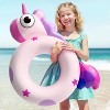 iPlay, iLearn Pool Wave Kids Swim Ring Pool Floats, Girls Unicorn Inflatable Swimming Tube Floaties - 2 of 3