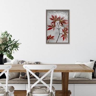 Red Maple Leaves Framed Canvas Wall Art Print