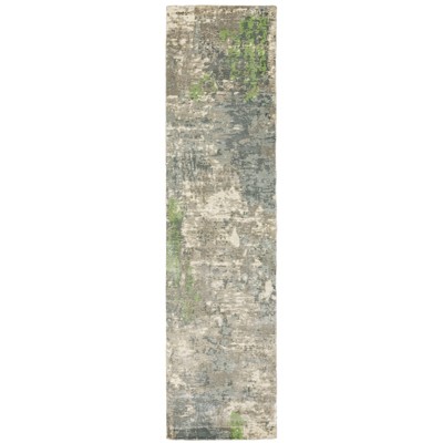 Oriental Weavers Formations 70007 Blue/ Green Indoor Area Rug - 2'6" x 10'