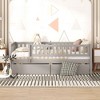NicBex Full Size Daybed, Wooden Day Bed with 2 Drawers, Sofa Bed Frame with Fence Guardrails - 3 of 4