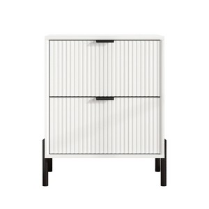 Festivo 3pc Modern Elegance 2 Drawer Nightstands and 5 Drawer Chest Set Off-White - 1 of 4