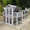 Ridstar Extra Large Chicken Outdoor Wooden Hen House with Black Rust-Proof Metal Wire-Gray - 2 of 4