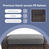 POCASSY Outdoor Ottomans Set of 2 with Cushion, Brown Wicker Patio Footrest with All Weather Wicker Rattan - 3 of 4