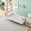 ModernLuxe Sofa Bed Corduroy Upholstered Sofa Convertible Couch Sleeper Sofa with Throw Pillow, Pink/Orange/Black/White - 2 of 4