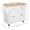 NicBex Mobile Kitchen Island Cart Morden Kitchen Carts on Wheels with Storage, 4 Cabinets Doors, 2 Drawers and Spice Rack for Kitchen - 2 of 4
