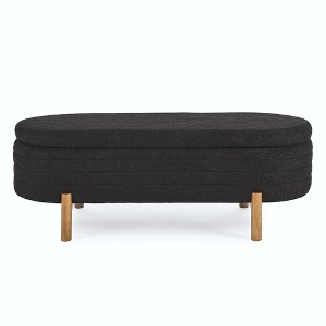 Bella Depot 46''W Oval Storage Ottoman Bench,Rubber Wood Leg - 1 of 4