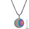 Steeltime stainless steel Our Father english prayer round pendant. Color Options: Silver, Gold, Rose Gold, Multi - 3 of 4