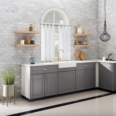 White Linen Cotton Blend Tab Top Kitchen Curtain Tier Pair