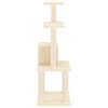 vidaXL Cat Tree Cream Engineered wood, plush, sisal Medium Durable - 4 of 4