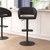 Emma and Oliver Shae Contemporary Upholstered Adjustable Height Barstool with Rounded, Cutout Mid-Back and Pedestal Base - 2 of 4