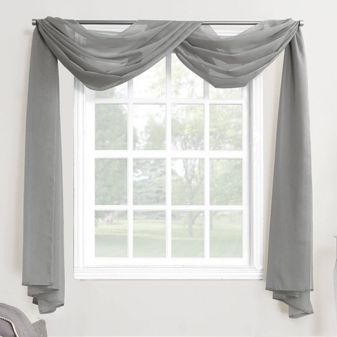 Unique voile valance 216 X59 Emily Sheer Voile Window Curtain Scarf Dark Gray No 918 Target