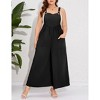 Coolmee Womens Plus Size Jumpsuit Wide Leg Adjustable Straps Romper Waist Loose Fit Overalls with Pockets - 2 of 4